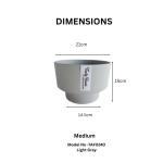 Minimalist Mini Classic Round Plastic Planter light Gray - Image 3