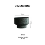 Hammered Classic Round Plastic Planter Black - Image 2