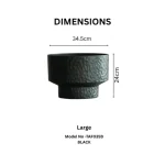 Hammered Classic Round Plastic Planter Black - Image 3
