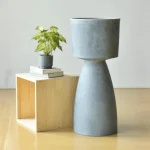 Textured Pedestal Plastic Planter - Image 3