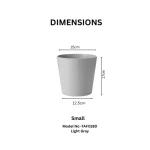Minimalist Mini Wide Rim Round Planter Light Gray - Image 3