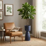 Textured Pedestal Plastic Planter - Image 7