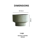 Hammered Classic Round Plastic Planter Brown - Image 3