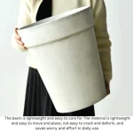 Textured Tapered Rim Plastic Planter Light Gray - Image 13
