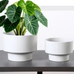 Minimalist Mini Classic Round Plastic Planter White - Image 6