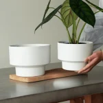 Minimalist Mini Classic Round Plastic Planter White - Image 5