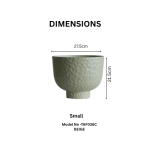 Hammered Raised Bowl Plastic Planter Beige - Image 2