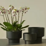 Classic Round Plastic Planter Black