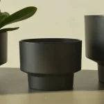 Minimalist Mini Classic Round Plastic Planter Black - Image 5