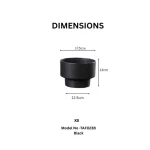 Minimalist Mini Classic Round Plastic Planter Black - Image 2