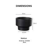 Minimalist Mini Classic Round Plastic Planter Black - Image 3
