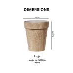 Textured Tapered Rim Plastic Planter Brown - Image 5