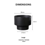 Minimalist Mini Classic Round Plastic Planter Black - Image 4