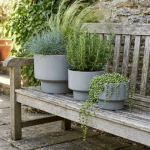 Minimalist Mini Classic Round Plastic Planter Blue Gray - Image 7