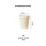 Textured Tapered Rim Plastic Planter Beige - Image 2