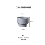 Minimalist Mini Classic Round Plastic Planter Blue Gray - Image 2