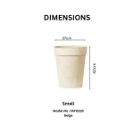 Textured Tapered Rim Plastic Planter Beige - Image 3