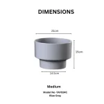 Minimalist Mini Classic Round Plastic Planter Blue Gray - Image 3