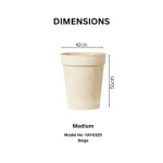 Textured Tapered Rim Plastic Planter Beige - Image 4