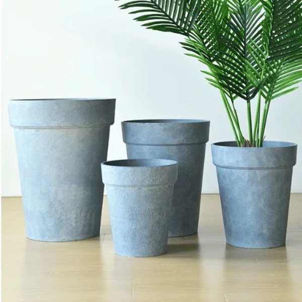 60-411 Rim Plastic Planter Light Gray