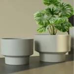 Minimalist Mini Classic Round Plastic Planter light Gray - Image 6