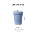 Textured Tapered Rim Plastic Planter Light Gray - Image 4