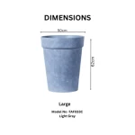 Textured Tapered Rim Plastic Planter Light Gray - Image 5