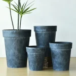 Rim Plastic Planter Dark Gray