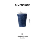 Textured Tapered Rim Plastic Planter Dark Gray - Image 2