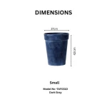 Textured Tapered Rim Plastic Planter Dark Gray - Image 3