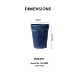 Textured Tapered Rim Plastic Planter Dark Gray - Image 4