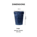 Textured Tapered Rim Plastic Planter Dark Gray - Image 5