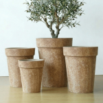 Tapered Rim Plastic Planter Brown