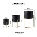 Midnight Luxe Metal Plant Stand Set - Image 2