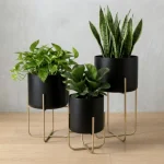 Midnight Luxe Metal Plant Stand Set - Image 4