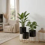 Midnight Luxe Metal Plant Stand Set - Image 5
