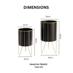 Black Aura Metal Plant Stand Set - Image 2