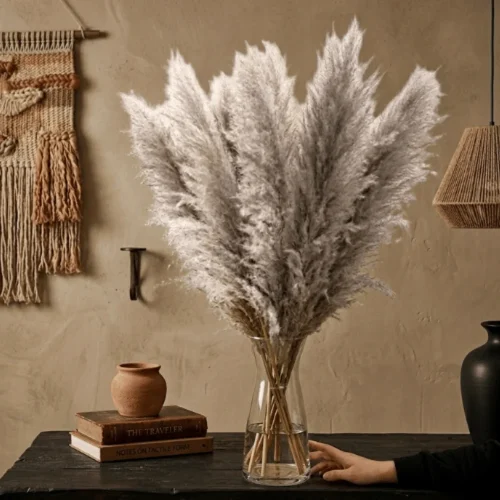 Natural Grey Pampas Grass Stem