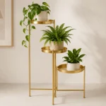 Golden Halo Triple Planter Stand