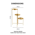 Golden Halo Triple Planter Stand - Image 2