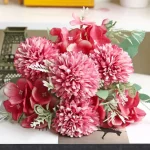 Artificial Peony Hydrangea Button Mum Bouquet - Image 23