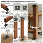 Premium WPC Partition Panel with Rotating Fixture Set - Image 13
