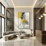 Golden Echo – Hand-Painted Contemporary Abstract Oil Painting - Image 4