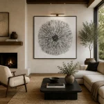 Celestial Burst Hand-Painted Abstract Oil Painting - Image 2