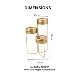 Orbit Gold Triple Planter Stand - Image 2