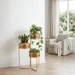 Orbit Gold Triple Planter Stand - Image 4