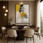 Golden Echo – Hand-Painted Contemporary Abstract Oil Painting - Image 2
