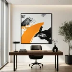 Amber Flow – Hand-Painted Abstract Oil Painting - Image 4