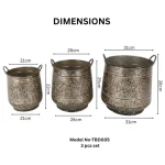 Vintage Bronze Planter Set - Image 2