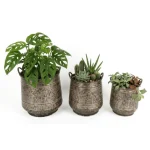 Vintage Bronze Planter Set - Image 3